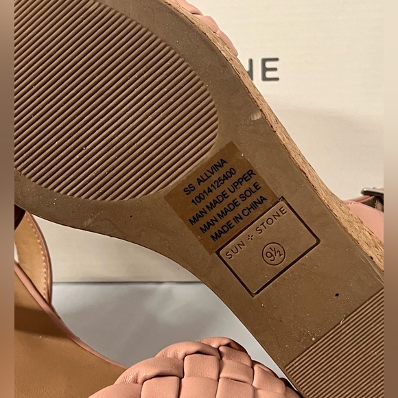 💥3/$30💥NIB - Sun + Stone Allvina Faux Leather Wedge Sandal in Blush - Size 9.5 - Picture 11 of 12